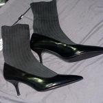 ZARA Black ankle Sock heels Boots Photo 7