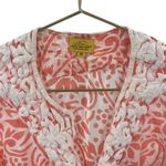 Roberta Roller Rabbit  Size M Embroidered Tunic Blouse‎ Ivory Coral Beach Paisley Photo 1