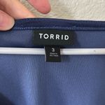 Torrid Blue Leopard Print Stretch Velvet Bodysuit size 3 Photo 1