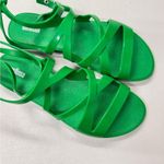 Melissa  Green Rubber Strappy Sandals Womens 8 Jelly Shoes Flats Beachy Summer Photo 5