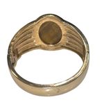 Large Vintage Tiger’s Eye Center Stone Gold Tone Cuff Bracelet Gold Photo 4