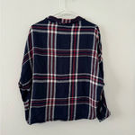 Rails Rayon Flannel Boxy Dolman Sleeve Button Up Shirt Navy Red Size Medium Photo 1