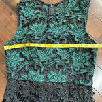 Hutch Anthropologie  sleeveless dress Green Black Lacy size 8 NWT cocktail Formal Photo 6