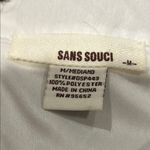 Sans Souci  White Wide Leg Pleated Pants Semi Sheer, Size M‎ NWOT flowy romantic Photo 4
