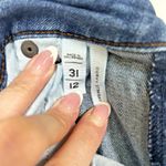 Loft Ann Taylor  Curvy Straight Cropped Denim Jeans Size 12 Medium Wash Blue Photo 5