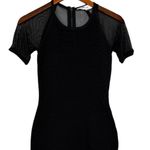 John + Jenn NWOT Revolve Sheer Short Sleeves Ribbed Bodycon Mini Dress SP Black Photo 2