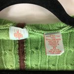 Anthropologie Monogram HWR Green Hooded Cardigan Sweater Cotton Lambswool Trim M Photo 3