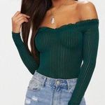 Pretty Little Thing  Green Long Sleeve Bodysuit Photo 0