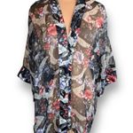 Victoria's Secret Vintage 90s Victoria’s Secret Sheer Floral Kimono Robe One Size Lace Print Photo 1