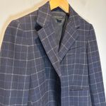 Theory Blue Plaid Wool Blend Blazer - size 0 Photo 1