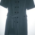 Banana Republic  10P Wool Short Sleeved Double Breasted Belted Shirt Dress Black Photo 7