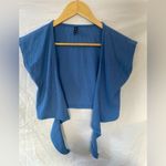 Zaful Tie Knot Blue Cropped Blouse - Small (US4) NWOT Photo 1