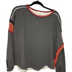 Natural Life  Knit Trim Sweatshirt Size Small Medium S/M Gray Oversized Photo 0