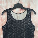 J.Crew  Leslie Black Eyelet Crochet Lace Dressy Tank Top Photo 2