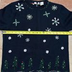 Field Gear Vintage Women’s Zip Cardigan Sweater S Navy Blue Snowflakes Christmas Photo 4