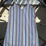 Xhilaration Red White Blue Black Striped Pattern Criss Cross Back Dress - Medium Photo 5