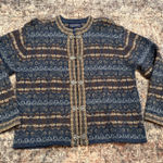 Vintage 90s Newton Trading Co 100% Wool Nordic Fair Isle Cardigan Sweater M Size M Photo 0