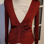 Free People NWT Intimately Free‎ People Womens Red Wine  Listen Up Layering V Neck Top Small Photo 0