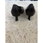 Karen Scott Black Leather Pumps Square Toe Heels Classic Bow Shoes Women 7 Photo 3