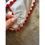 Floral Swim Mod Paisley Print Whip Stitch One Shoulder Bikini Swimsuit White Photo 1