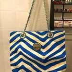 Kate Landry  Blue/White Zebra Print Tote Photo 0