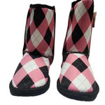 Loudmouth Dawgs  Women’s Aussie Style Boots Size 7 Pink Black Argyle New Photo 0