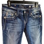Miss Me New Jeans Women’s Sz 26 skinny Denim embroidered fleur de lis Pockets Photo 2