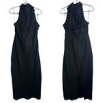 Dissh Vera Maxi Dress 100% Linen Halter High Neck Tie Minimalist Open Back US 12 Black Photo 2
