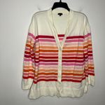 Talbots fun and flirty striped cardigan button front multicolored women's large Photo 1