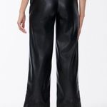 Chico's NWT Faux Leather Cutwork Hem Wide Leg Trousers Black US Size 16 Photo 1