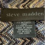 Steve Madden Blue Gray Zigzag Pattern Mesh Short Sleeve Open Front Top One Size Photo 5