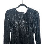 Mac Duggal NEW NWT Long Sleeve High Neck Carwash Panel Sequin Maxi Dress Black Photo 3