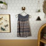 Lucky Brand  Boho Blue Geometric Sleeveless Tie-Front Top - Size - XS Photo 2