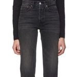 RE/DONE $265 NWT  70s STOVE PIPE BLACK JEANS SZ 23 Photo 0