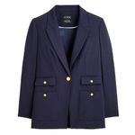 J.Crew NWT Tall Vivienne Blazer in Navy Italian Bi-stretch Wool Blend Jacket 16T Photo 0
