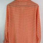 Liz Baker  14 Collared Flap Button Pocketed Squares Pattern Top 14 Plus in Orange Photo 6