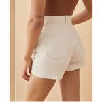 Reformation  Amy Button Fly High Rise Jean Shorts Bone Beige Cotton Size 27 Photo 2