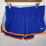 Nike  Dri-Fit Womens Running Shorts Size Large Blue Orange Photo 0