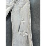 ZARA Womens Size 4 Distressed Straight Leg Jeans Grey Denim RN#77302 100% Cotton Photo 6