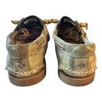 Sperry Green Gold Metallic Camouflage Top Sider Loafer Size 7.5 Photo 4
