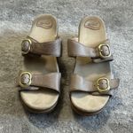 Dansko  Sophie Sandals Womens 40 Taupe Buckle Wedge Heels Slip On US 10 10.5 Photo 2