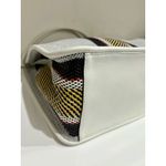 Proenza Schouler Medium Woven Stripes Tote Shoulder Bag White/Black/Yellow Photo 9