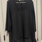 Loft Black  Long Sleeve Laced V Neck 100% Polyester L. Causal or Dress it up. Photo 0