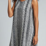 Forever 21  midi tank dress size small Blue & white Aztec Geometric Tribal Boho Photo 0