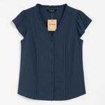 Bloomchic Women’s Navy Blue Button-Front Blouse Size 14-16 NWT Photo 0