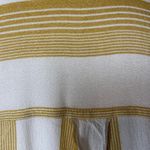 BP  Yellow & White Striped Button Down Blouse Photo 5