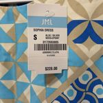 J. McLaughlin  Womens Sophia Dress Small Needlepoint Geo 3/4 Sleeve Catalina‎ Blue Photo 1