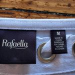 Rafaella  Laced Grommet Detail Boatneck Neckline Short Sleeve White Size Medium Photo 2