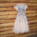 Mac Duggal  20510 Flutter Sleeve High Neck Embellished Floral Dress Photo 5