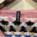 JustFashionNow Pink Patterned Chunky Knit Cardigan Sweater Wool XXL Photo 5